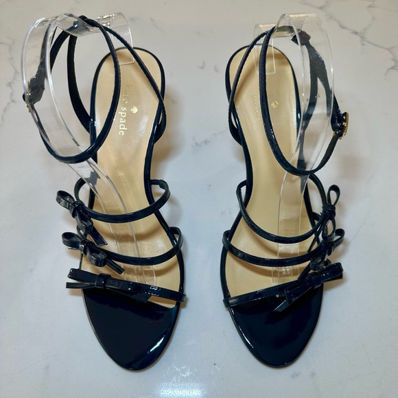 Kate Spade | Navy Patent Leather Strappy Heels - Picture 6 of 10